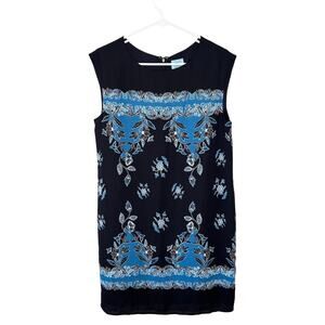 CeCe Navy & Blue Floral Sleeveless Dress Size 8